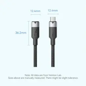 Кабель Vention USB Type-C - USB Type-C (M/F)