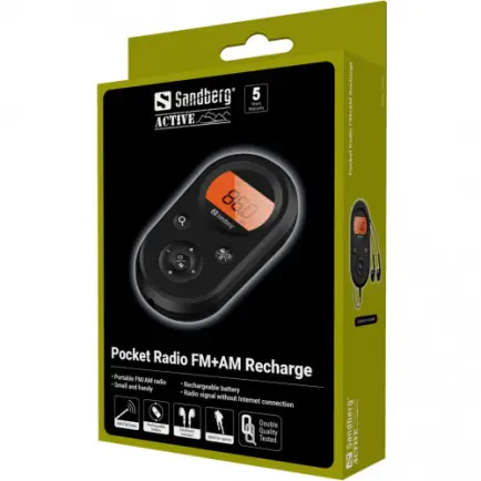 Радіоприймач Sandberg FM/AM кишеньковий (Rechargeable)