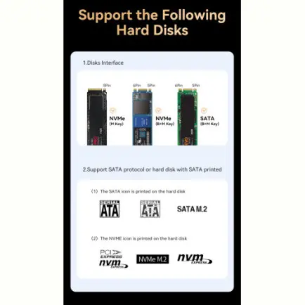 USB-хаб Essager 8 in 1 USB-C Hub with 10Gbps M.2 NVMe SSD Enclosure (EHB08-QK0G-Z)