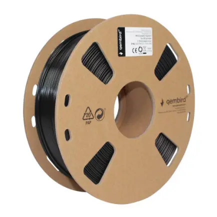 Філамент пластик Gembird для 3D-принтера 3DP-PETG 1.75 мм 1 кг, чорний (3DP-PETG1.75-01-BK)