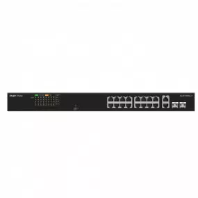 Коммутатор Ruijie Reyee RG-ES118FGS-LP (16xFE PoE+, 2xGE/SFP Uplink, max PoE 120W, Rack-mountable Steel Case)