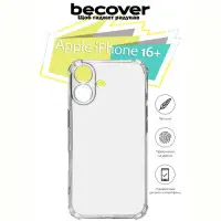 Чeхол-накладка BeCover Anti-Shock для Apple iPhone 16 Plus Clear (712111)