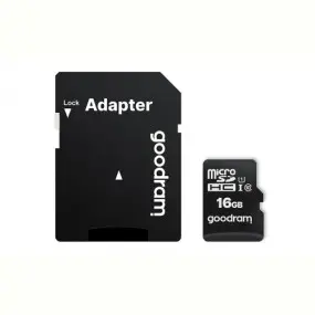 Карта памяти MicroSDHC  16GB UHS-I Class 10 Goodram + SD-adapter (M1AA-0160R12)