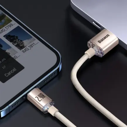 Кабель Baseus Crystal Shine USB - Lightning, 2.4A, 2м Pink (CAJY001204)