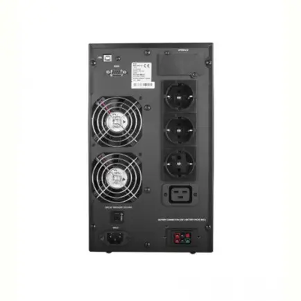 Джерело безперебійного живлення Powercom MAC-2K Schuko, Online, 3 х euro, LCD, RS-232, USB, металл (00230042)