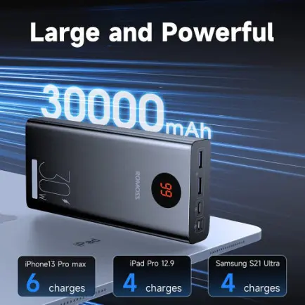 Универсальная мобильная батарея Romoss PEA30 30000mAh 30W Black (PEA30-292-2111H)