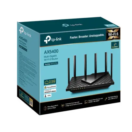 Беспроводной маршрутизатор TP-Link Archer AX72 Pro (AX5400 Wi-Fi6, 1x2.5GE WAN/LAN, 1xGE WAN/LAN, 3xGE LAN 1xUSB 3.0, MU-MIMO, OFDMA, DFS)