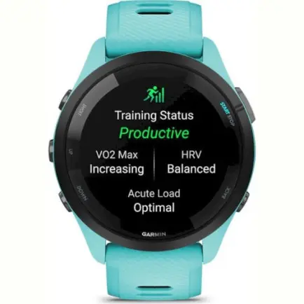 Смарт-часы Garmin Forerunner 265 Black Bezel with Aqua Case and Aqua/Black Silicone Band (010-02810-52)