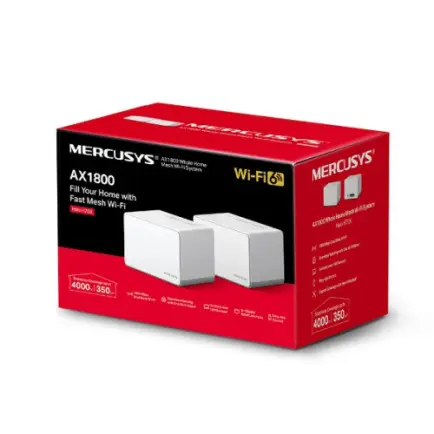 WiFi Mesh система Mercusys Halo H70X 2-pack (AX1800, 3хGE WAN/LAN, Beamforming, MU-MIMO, OFDMA)