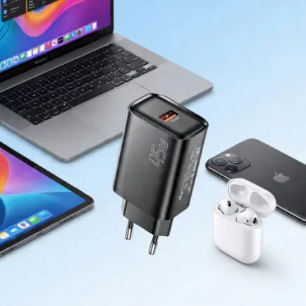 Сетевое зарядное устройство Essager Flash 45W USB-A QC Black (ECT45W-RPB01-Z)