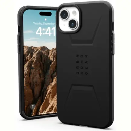 Чохол-накладка Urban Armor Gear Civilian Magsafe для Apple iPhone 15 Plus Black (114306114040)