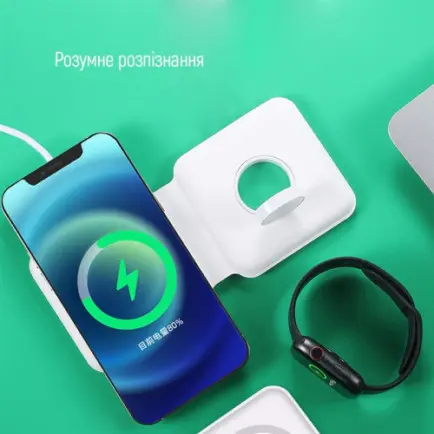 Беспроводное зарядное устройство ColorWay MagSafe Duo Charger 15W for iPhone White (CW-CHW32Q-WT)