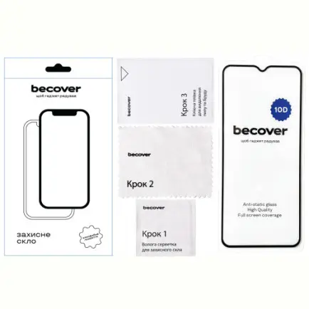 Захисне скло BeCover для Motorola Moto E13 10D Black (711520)