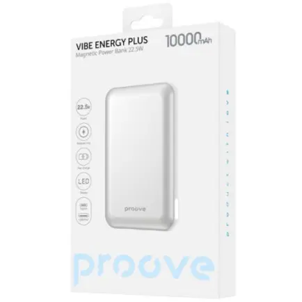 Универсальная мобильная батарея Proove Vibe Energy Plus 22.5W 10000mAh White/Gold (PBVE15012202)