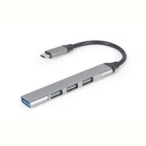 Концентратор USB Type-C Gembird 1xUSB3.1, 3xUSB2.0, металл, Grey (UHB-CM-U3P1U2P3-02)