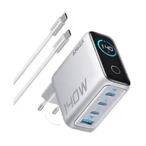 Сетевое зарядное устройство Anker Laptop GaN Charger Silver, 140W 3xUSB-C 1xUSB-A Display (B2697G41)