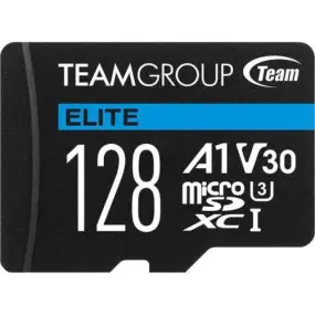 Карта памяти MicroSDXC 128GB UHS-I/U3 Class 10 Team Elite + SD-адаптер (TEAUSDX128GIV30A103)