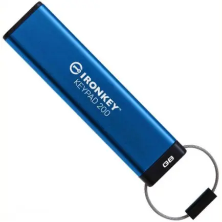Флеш-накопитель USB3.2 16GB Kingston IronKey Keypad 200 Type-A Blue (IKKP200/16GB)