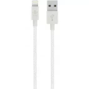 Кабель Belkin Mixit Metallic USB-Lightning, 1.2 м White (F8J144-04-WHTTM)