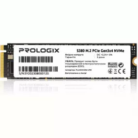 Накопичувач SSD  256GB Prologix S380 M.2 2280 PCIe 3.0 x4 NVMe TLC (PRO256GS380)