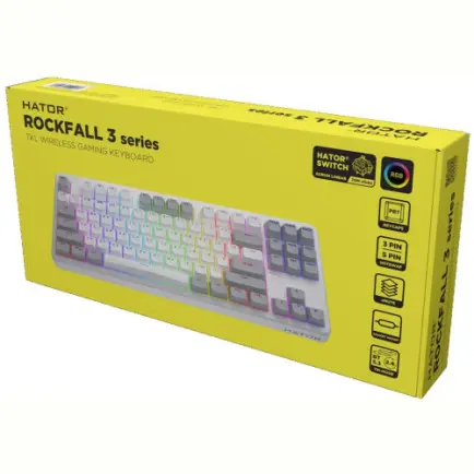 Клавиатура Hator Rockfall 3 Mecha TKL Wireless Orange White (HTK851UA)