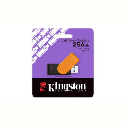 Флеш-накопитель USB3.2 256GB Kingston DataTraveler Exodia S Black/Orange (DTXS/256GB)