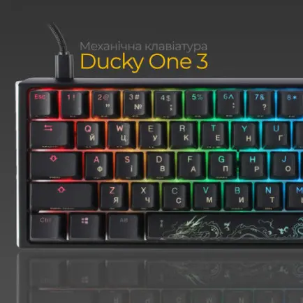 Клавиатура Ducky One 3 SF Cherry MX Red RGB UA USB Black (DKON2167ST-RUAPXCLAWSC1)