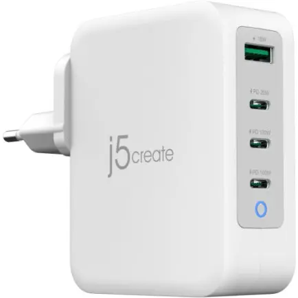 Мережевий зарядний пристрій J5create GaN USB-C 130W White (JUP43130E-EN)