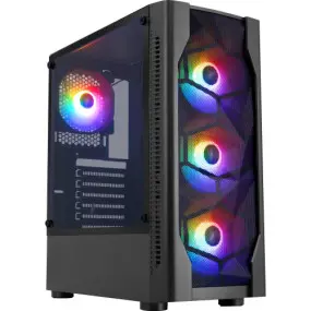 Корпус 1stPlayer D4-BK-4F1 Black без БП