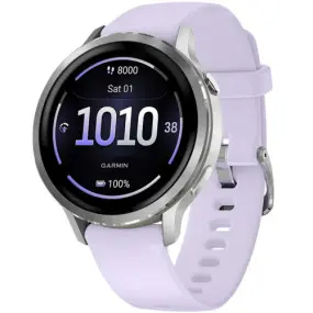 Смарт-часы Garmin Venu 4 41mm Silver Bezel with Periwinkle Silicone Band (010-03013-01)