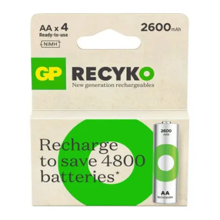 Аккумуляторы GP Recyko 2600 AA/HR06 NI-MH 2600 mAh BL 4 шт