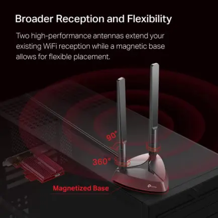 Беспроводной адаптер TP-Link Archer TX3000E (AX3000, PCIe, Wi-Fi 6, Bluetooth 5.0, OFDMA, MU-MIMO)