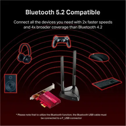 Беспроводной адаптер TP-Link Archer TX3000E (AX3000, PCIe, Wi-Fi 6, Bluetooth 5.0, OFDMA, MU-MIMO)