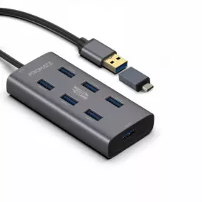 Концентратор USB Promate EzHub Grey (ezhub-7.grey)