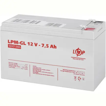 Акумуляторна батарея LogicPower 12V 7.5AH (LPM-GL 12 - 7.5 AH)