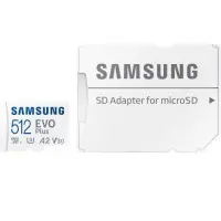 Карта памяти MicroSDXC  512GB UHS-I/U3 Class 10 Samsung Evo Plus R160MB/s + SD-а..