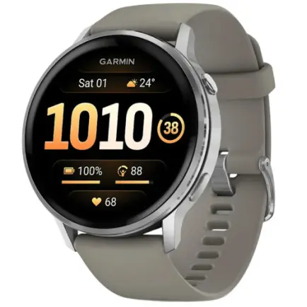 Смарт-годинник Garmin Venu 4 45mm Silver with Siliver Gray Silicone (010-03014-41)