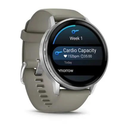 Смарт-годинник Garmin Venu 4 45mm Silver with Siliver Gray Silicone (010-03014-41)