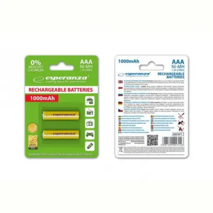 Акумулятор Esperanza Ni-MH AAA/HR03 1000 mAh BL 2шт Yellow