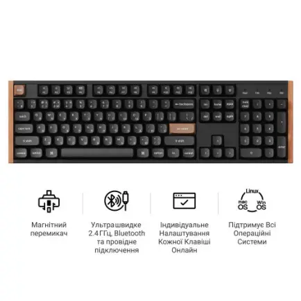 Клавіатура бездротова Keychron K10 HE Magnetic Switch Black RGB (K10H-F1-UA)