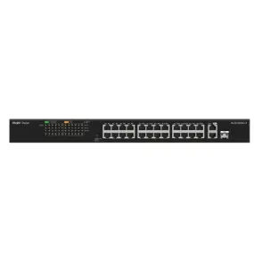 Коммутатор Ruijie Reyee RG-ES126FGS-LP (24xFE PoE+, 1xGE/SFP, 1хGE Uplink, max PoE 180W, Rack-mountable Steel Case)