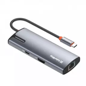 Док-станция СolorWay USB-C 6-в-1 Type C PD 100W/USB3.0х3/HDMI 4К/RJ45 (CW-HUB02)