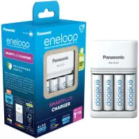 Заряднoe устройство Panasonic Smart-Quick  Charger + Eneloop AA/HR06 Ni-Mh 2000 ..