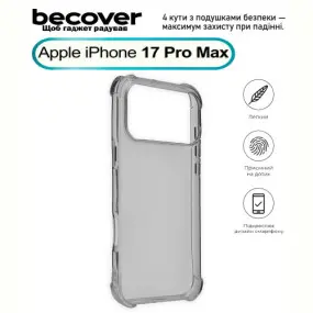 Чохол-накладка BeCover Anti-Shock для Apple iPhone 17 Pro Max Grey (713800)