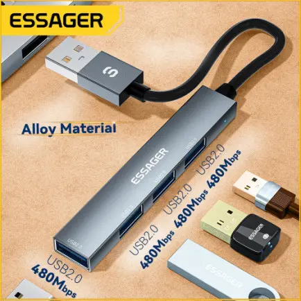 USB-хаб Essager Fengyang 4 in 1 Splitter USB-A (EHBA04-FY10-P)