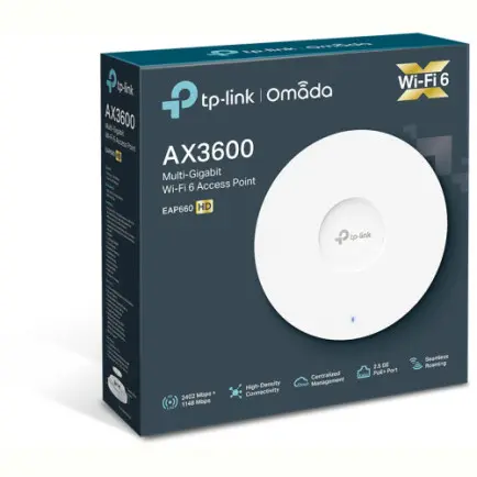 Точка доступа TP-Link EAP660 HD (AX3600, 1хGE, PoE, EAP Controller)