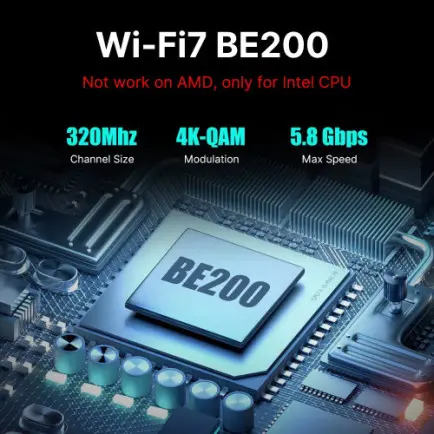 Беспроводной адаптер Fenvi FV-BE8800RGB Wi-Fi 7, Bluetooth 5.4 Gaming Tri Band 2.4G/5G/6GHz
