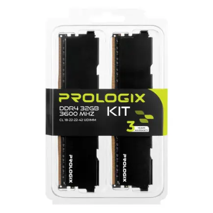 Модуль пам`ятi DDR4 2x16GB/3600 Prologix Black (PRO32GB3600B4K)