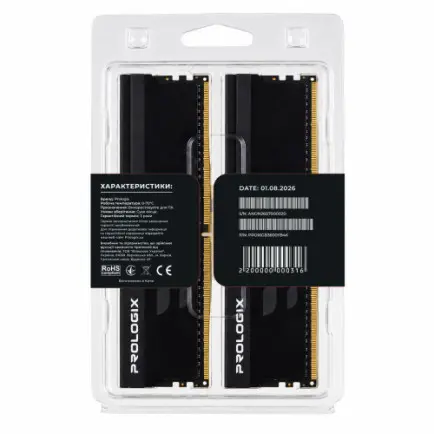 Модуль памяти DDR4 2x8GB/3600 Prologix Onyx Black (PRO16GB3600YB4K)