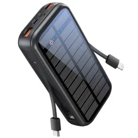 Универсальная мобильная батарея Promate SolarTank-20PDQi 20000mAh 20W Black (solartank-20pdci.black)